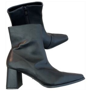 Black, block Heel booties